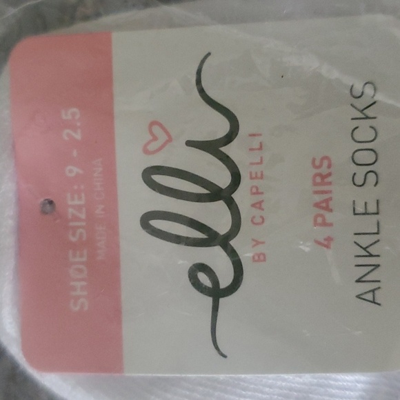 Elli by Capelli Ankle Socks 4 Pair Size 9-2.5 - Picture 3 of 3